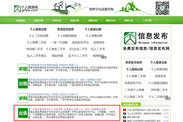 二手房出售信息發布